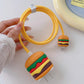 Iphone Charger Case Cover - Burger -4 Piece Set (With Wire Protector)