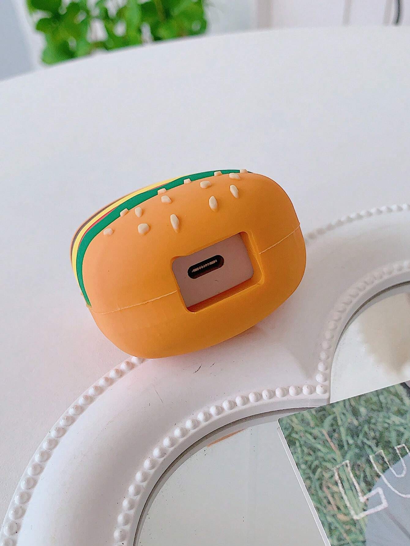 Iphone Charger Case Cover - Burger -4 Piece Set (With Wire Protector)