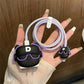 Iphone Charger Case Cover - Trendy Dog- 4 Piece Set (With Wire Protector)