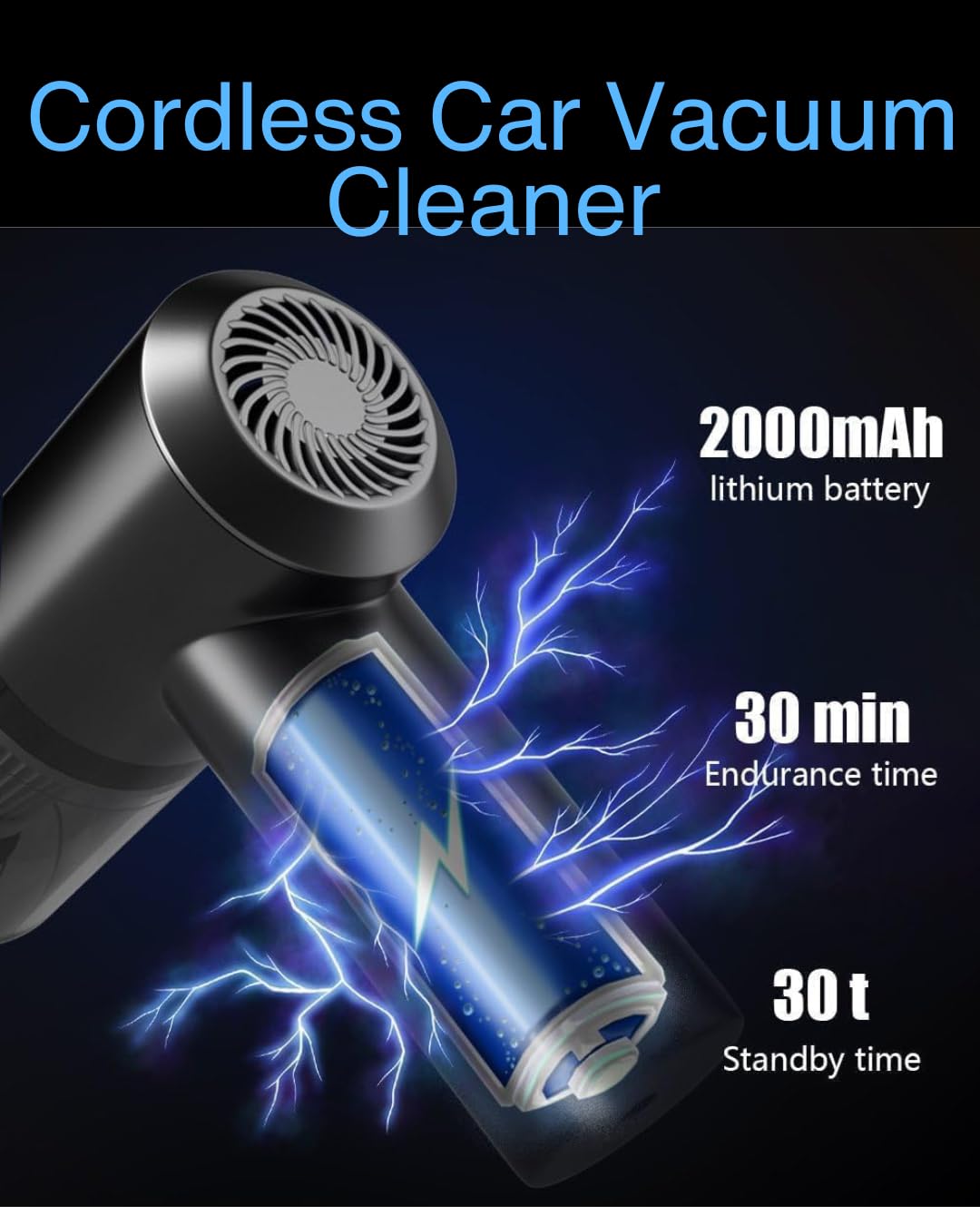 3 in 1 Portable Car Vacuum Cleaner