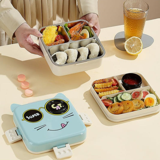 Kids Super Cat Theme Stainless Steel Lunch Box