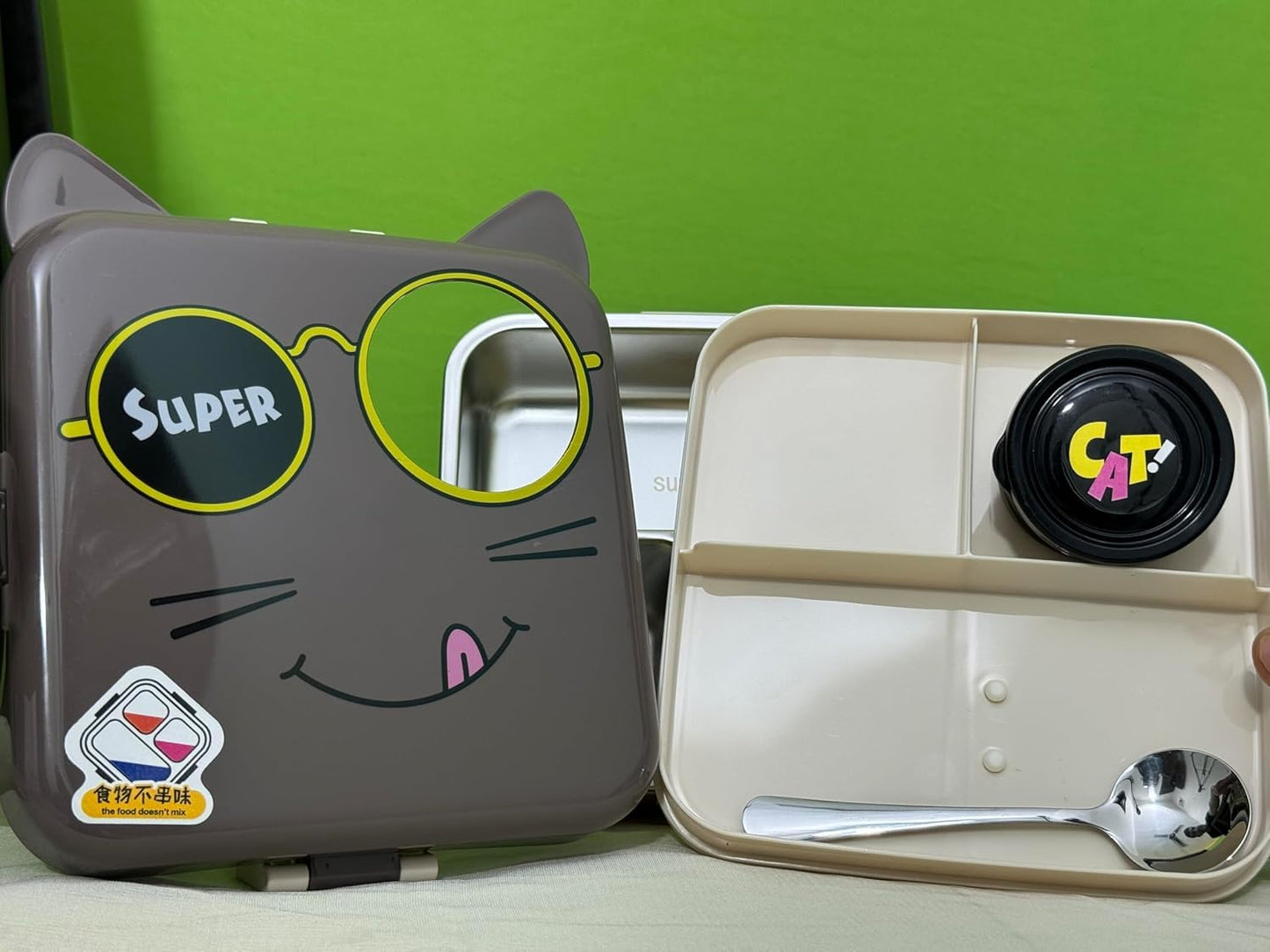 Kids Super Cat Theme Stainless Steel Lunch Box