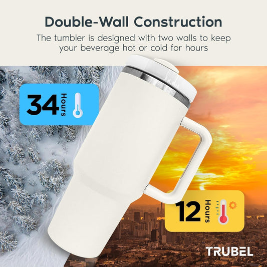 Tumbler with Leakproof Lid, Built-In Straw 1200 ML