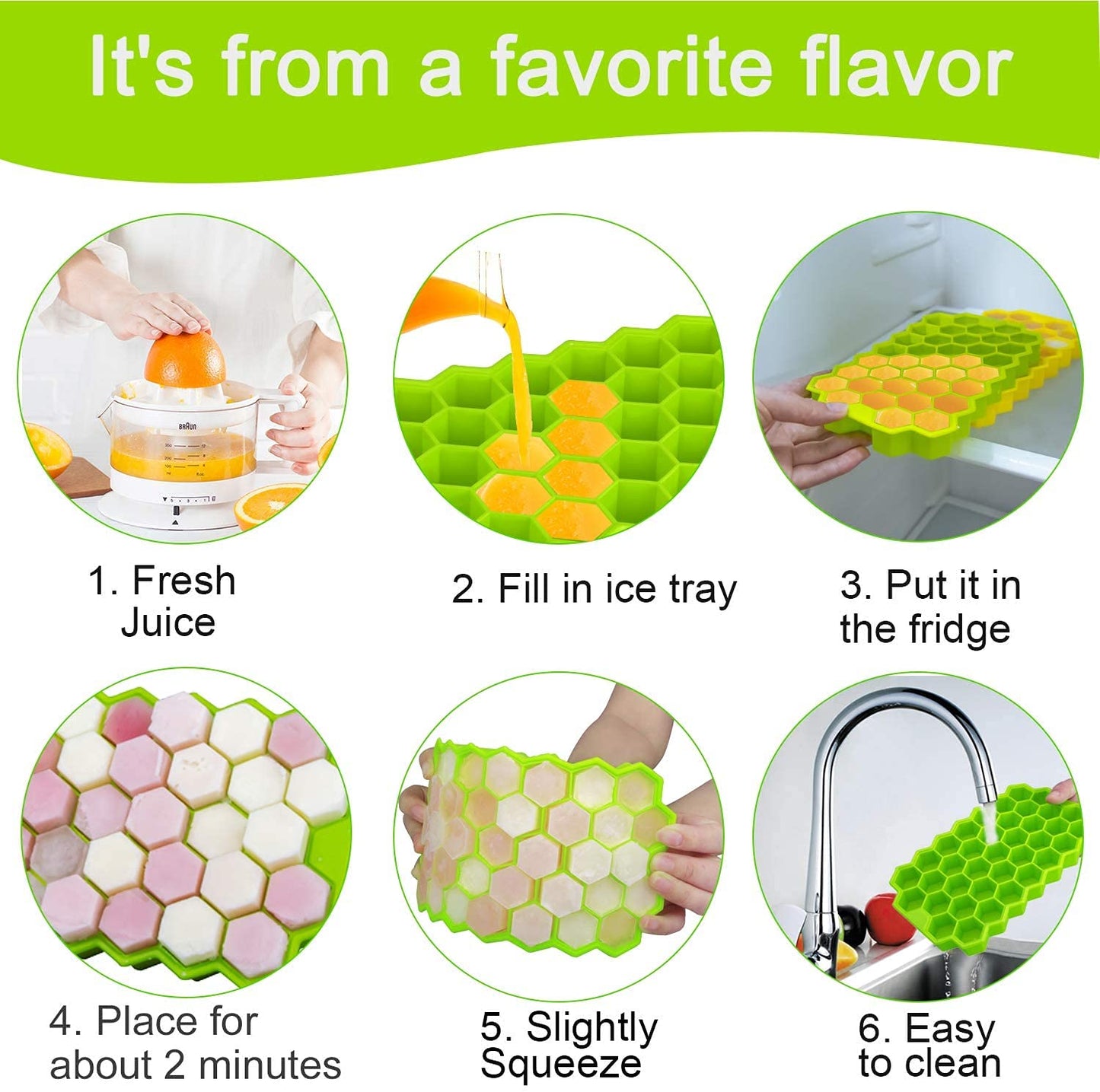 Silicone Honeycomb Ice Cube Tray Set of 2