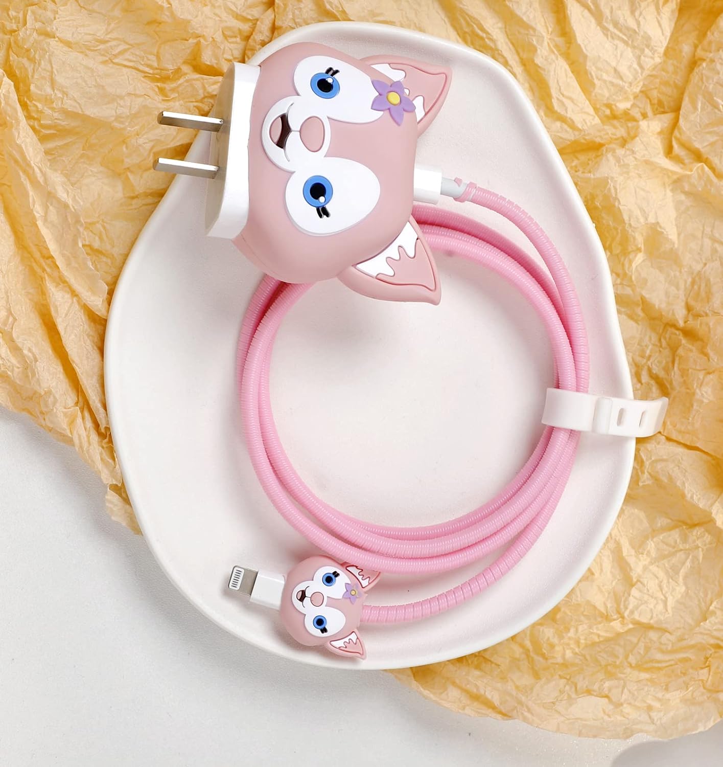 Iphone Charger Case Cover - Lina Bell - 4 Piece Set (With Wire Protector)
