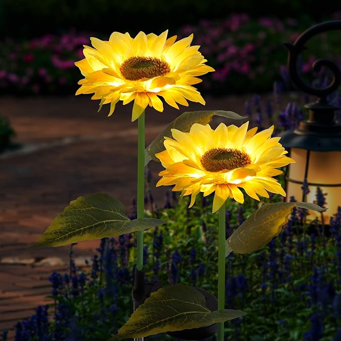 Solar Sunflower Garden Light – Set of 2/3