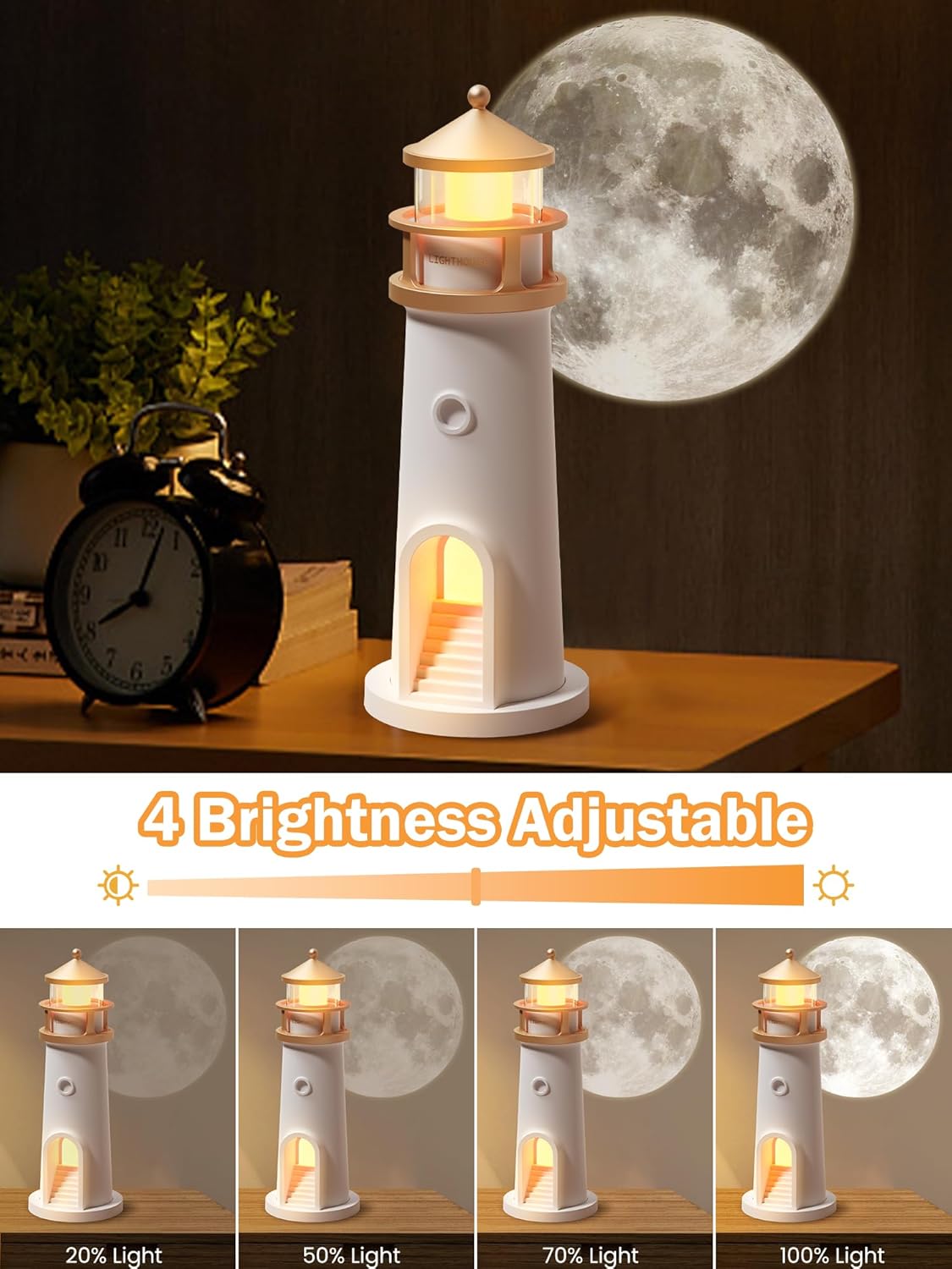 Lighthouse Moon Projector Night Lamp