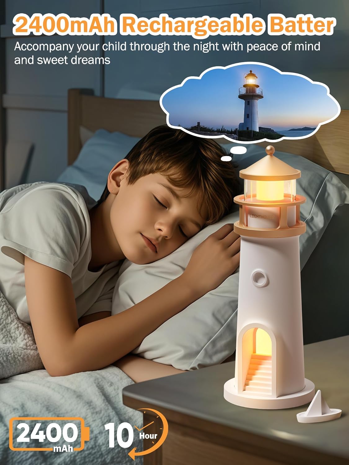 Lighthouse Moon Projector Night Lamp