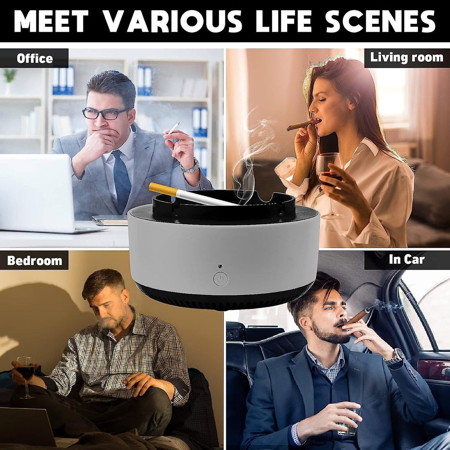 Ashtray with Suction 2 in 1 Air Purifier
