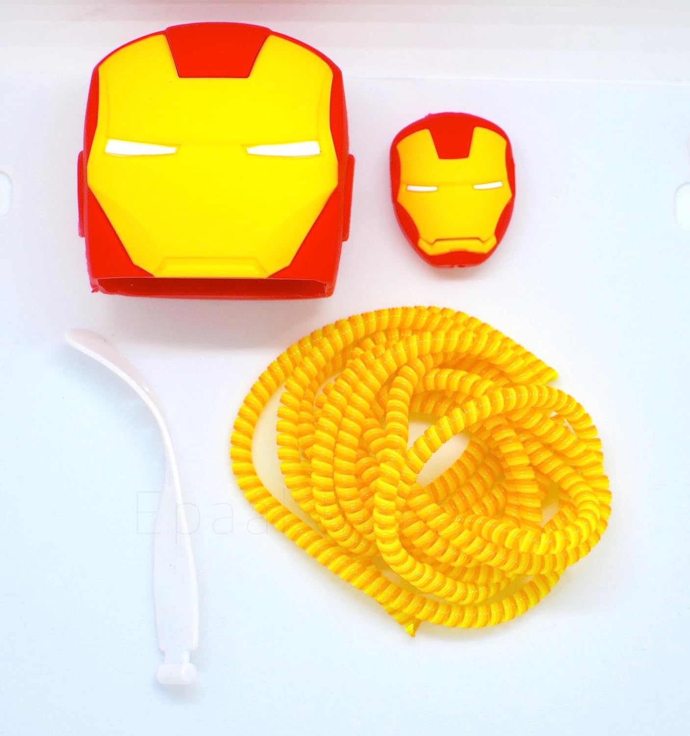 Iphone Charger Case Cover - Ironman - 4 Piece Set (With Wire Protector)