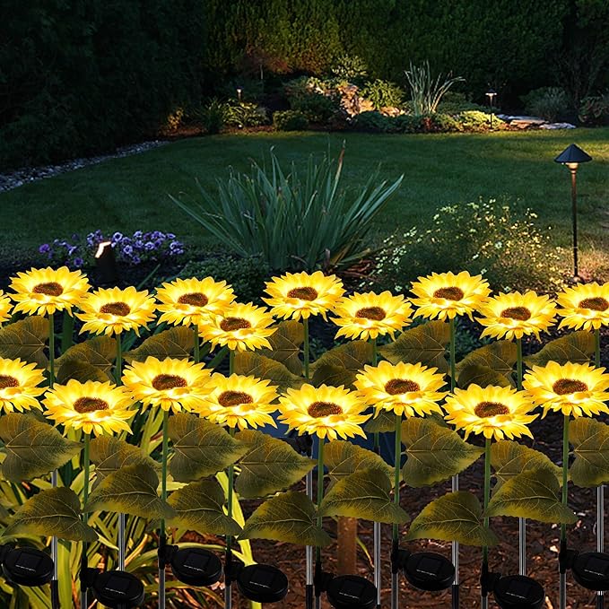 Solar Sunflower Garden Light – Set of 2/3
