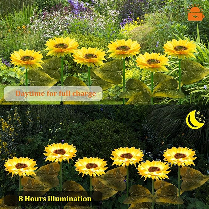 Solar Sunflower Garden Light – Set of 2/3