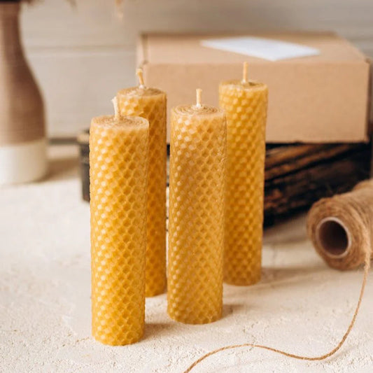 Elegant Beeswax Candles 7.5 inches Set