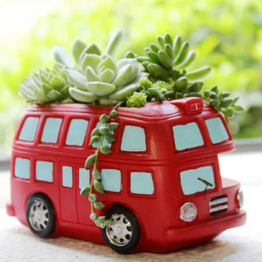 Bus- Resin Flower Pot