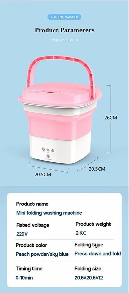 Semi-Automatic Mini Foldable Washing Machine