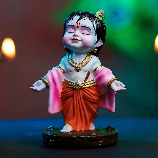 Laddu Gopal Statue-BLUE-car dashboard (3.5 Inches)