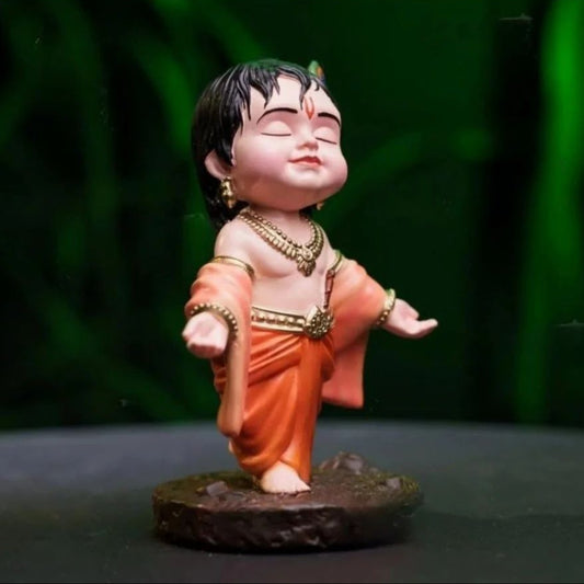 Laddu Gopal Statue-ORANGE-car dashboard (3.5 Inches)