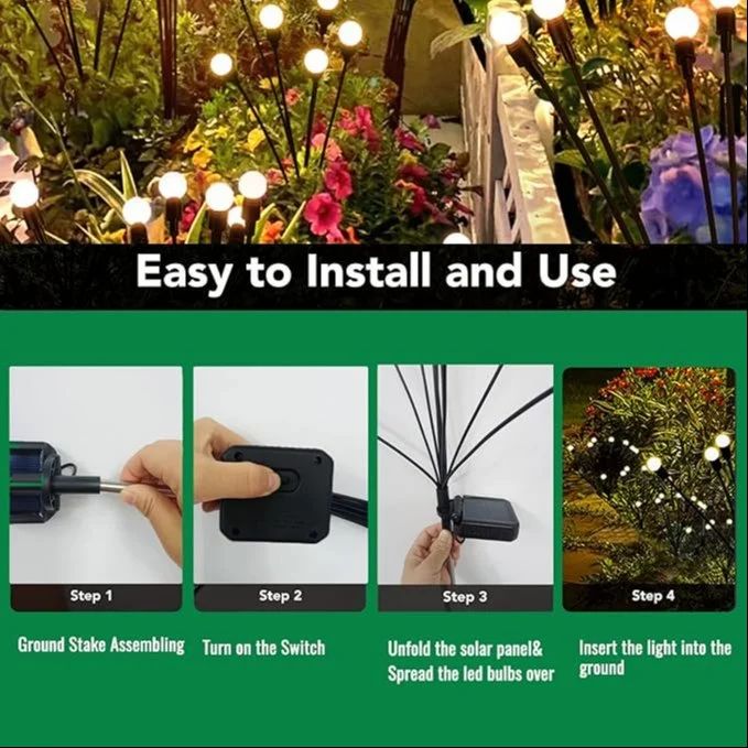 Solar Starburst Garden Lights (Set of 2, 8 bulbs each)
