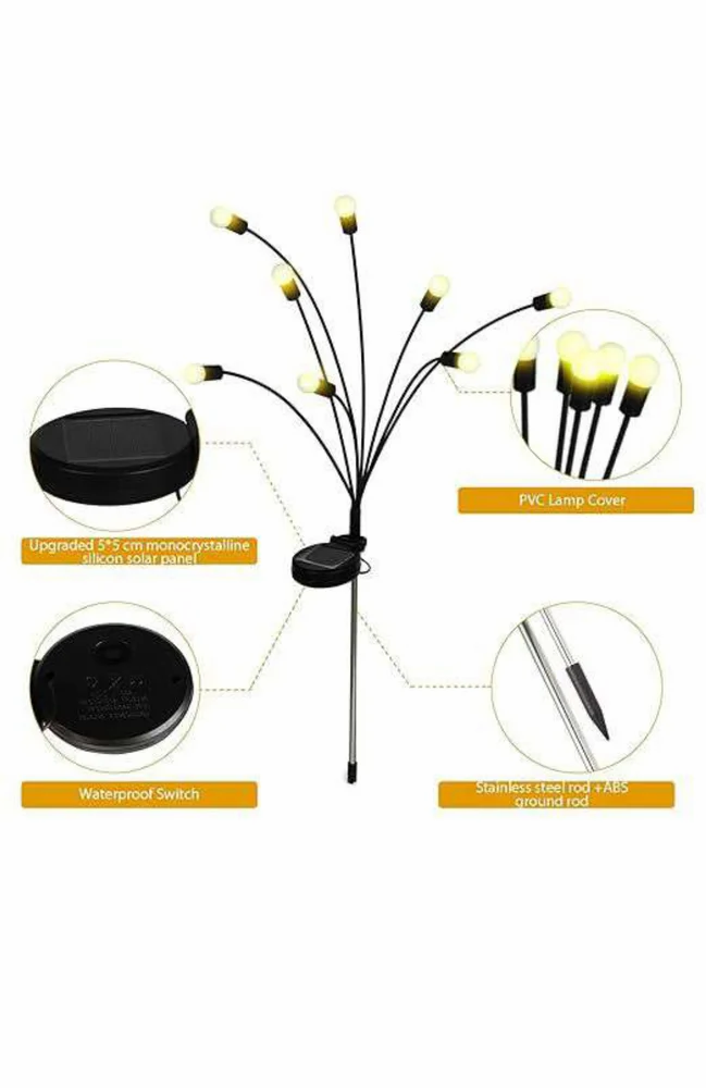 Solar Starburst Garden Lights (Set of 2, 8 bulbs each)